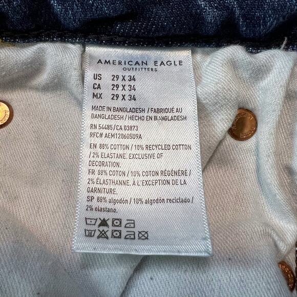 American Eagle Relaxed Straight Jeans Mens 29x34 (30x32) Blue Flex Stretch Denim - Picture 5 of 11